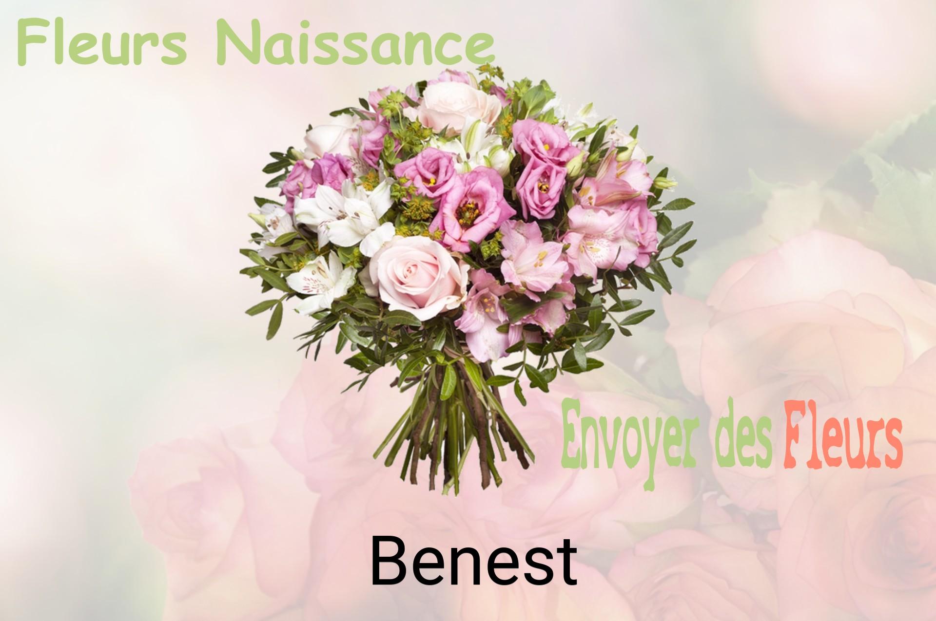 Bouquet de fleurs de naissance livré à Benest